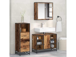 Ensemble de mobilier de salle de bain 3 pc bois ancien cf64277