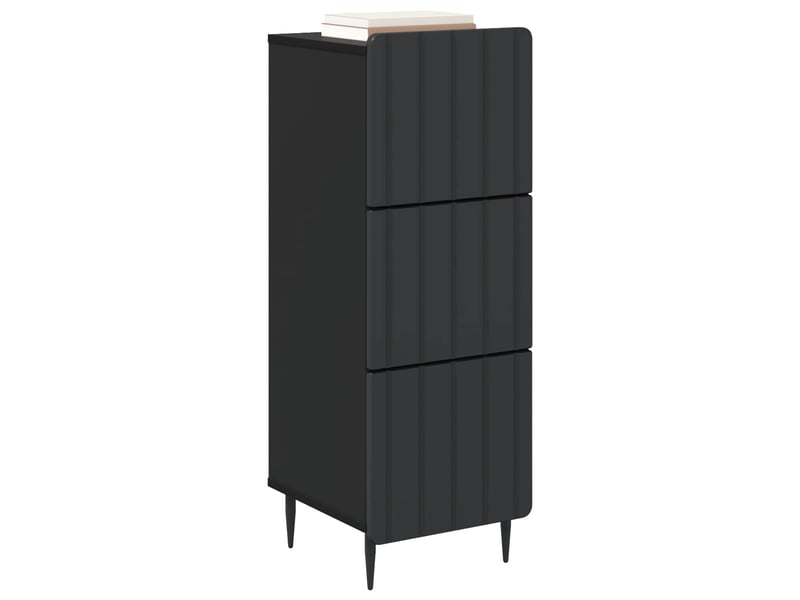  Armoire de rangement bureau, armoire à tiroirs 33 x 34.5 x 92 cm bois d'ingénierie noir  - Conforama C