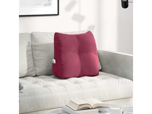 Coussin de dos, coussin de dossier bordeaux 45 x 24 x 50 cm velours cf54598