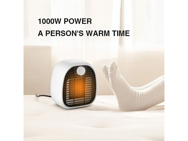  1000w, 650w aérotherme portatif petit appareil de chauffage chauffage électrique de table chauffage rapide batterie faible réglage à deux vitesses, vert  - Conforama D
