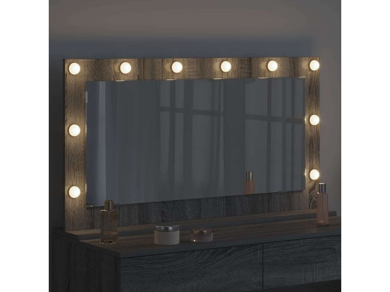  Miroir de vanité, miroir de coiffeuse gris sonoma 100 x 55 x 18 cm rectangulaire cf62781  - Conforama C