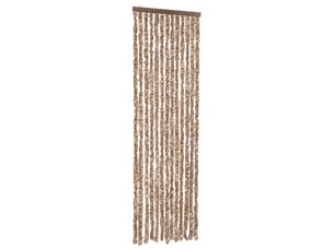 Rideau anti-mouches, moustiquaire beige et marron foncé 56x200 cm chenille cf43508