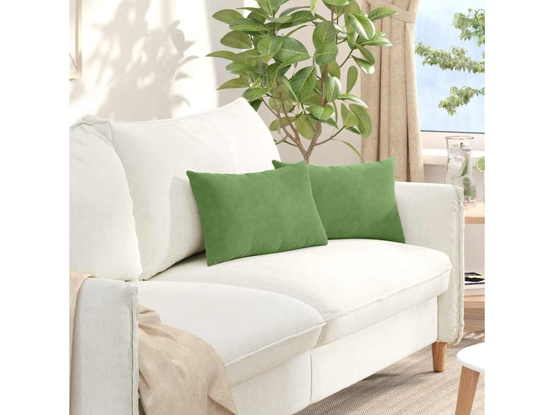  Lot de 2 coussins de canapé, coussins décoratifs vert clair 50 x 30 cm cf59170  - Conforama B
