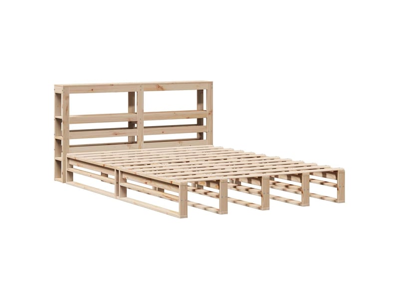  Lit double- lit adulte -  cadre de lit sans matelas 120x190 cm bois de pin massif  - Conforama B