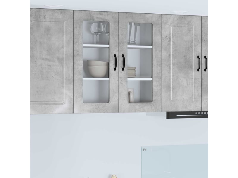 Meuble mural de cuisine | armoire de cuisine gris béton 80x31x80cm shl9322  - Conforama B