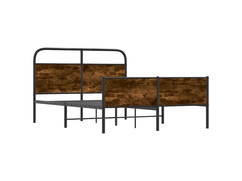  Lit double- lit adulte -  cadre de lit sans matelas 120x190 cm cm chêne sonoma  - Conforama C