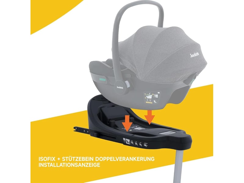 Base isofix pour siège auto bébé 65 x 35 x 64 cm noire, avec jambe d'appui réglable, vendue sans siège auto - Conforama E