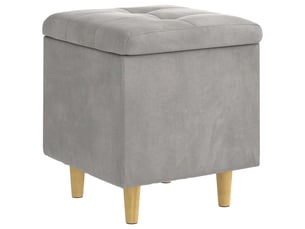 Ottoman, repose pied salon avec rangement gris clair 40x40x45 cm velours