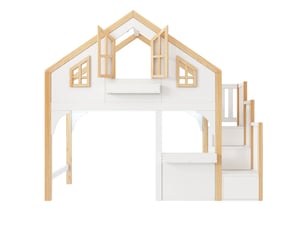 Lit cabane 90x200 cm BIQZUYA coloris blanc