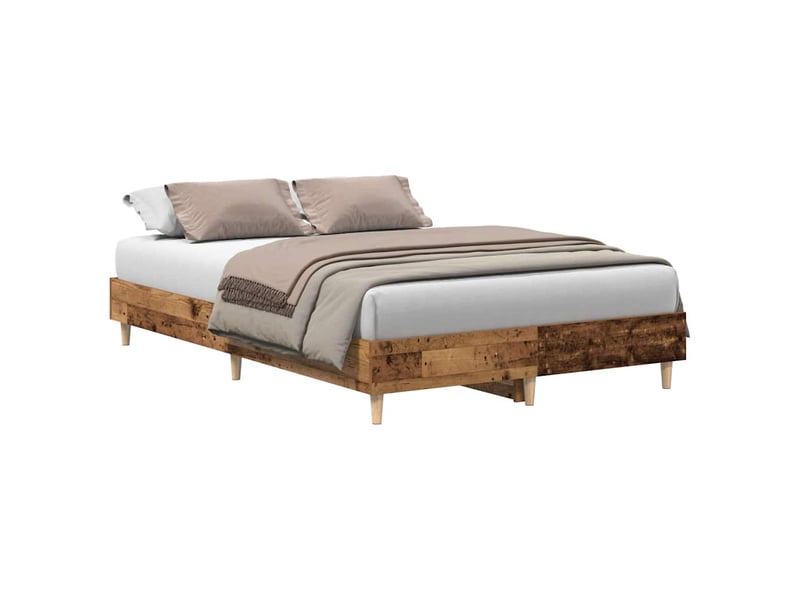 Lit double- lit adulte -  cadre de lit sans matelas vieux bois 120x190 cm bois ingénierie  - Conforama A