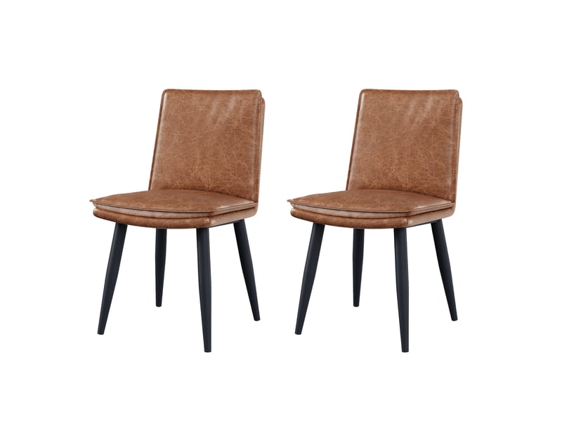  Lot de 2 chaises en pu coloris marron chaise marron - Conforama A
