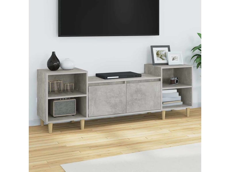  Meuble tv - banc tv - meuble de rangement gris béton 160x35x55 cm bois d'ingénierie  - Conforama B