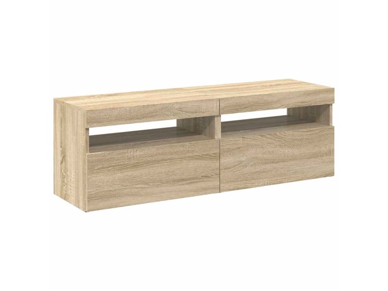  Lot de 2 meuble tv avec lumières led chêne sonoma 60x35x40 cm  - Conforama E