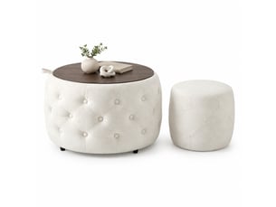 Pouf / repose pied HAVRYA beige