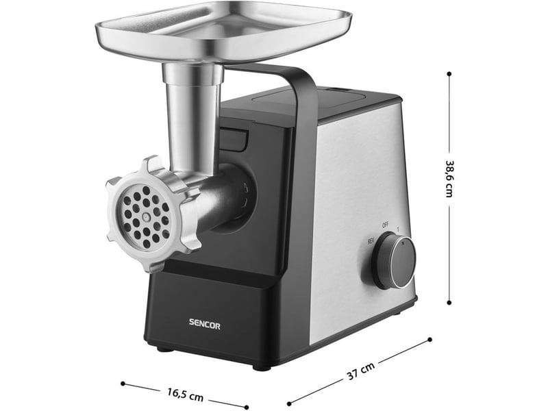  Hachoir electrique a viande 2100 w sencor smg 7400ss 3 grilles 358 mm accessoires saucisses kubbe 41023782 - Conforama B
