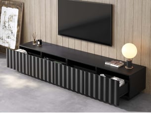 Meuble tv coloris noir 200 cm <strong>LEYTN</strong>  <strong></strong>