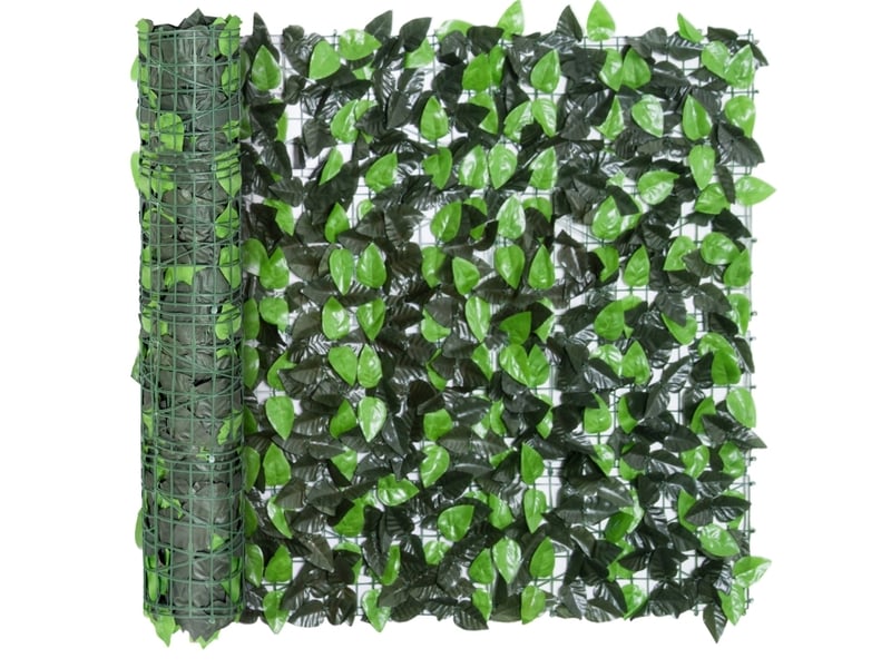  Brise-vue végétal artificiel 300 x 100 cm – vert foncé – feuillage décoratif extérieur modulable à découper  - Conforama E