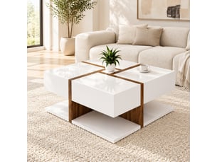 Table basse carré(e) coloris bicolore LPOSPI - 78 cmx78 cm