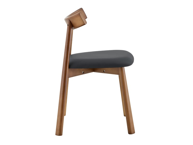  Lot de 2 chaises de salle à manger 49 cm, chaise cuisine scandinave, ergonomique, style nordique, chaise en bois, noir, bois  - Conforama E