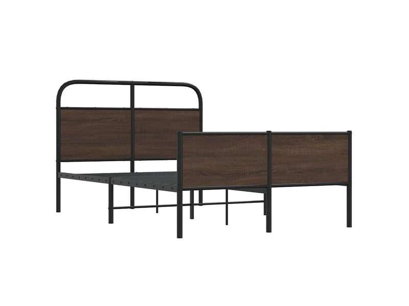  Lit double- lit adulte -  cadre de lit sans matelas 120x190 cm chêne marron  - Conforama B