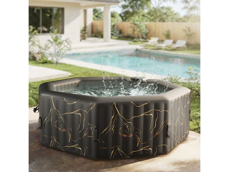  Spa gonflable octogonal 4 a 6 places avec led 130 jets chauffant jusqu a 40c 185 cm 406787_AADGN47847_6_DROPFR - Conforama C