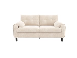 Canapé droit fixe ELVMI 2 places Tissu beige