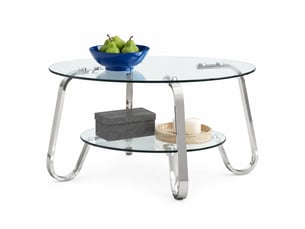Table basse rond(e) coloris argenté   - 80 cmx80 cm