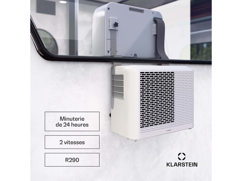  Klarstein climatiseur mobile chillavan pour camping-cars 5000 btu 33 cm 20 m² classe a blanc  - Conforama D