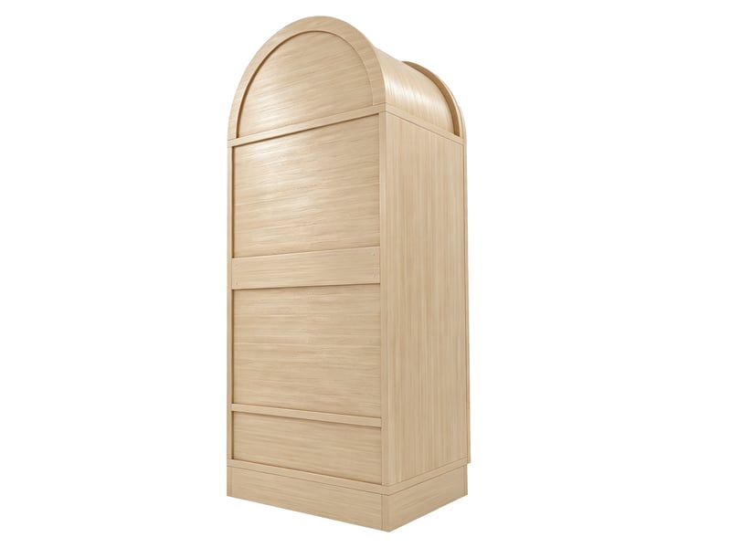 Armoire à 2 portes avec 2 tiroirs et niche, portes aspect rotin, pour chambre, bois couleur bois, 70 × 55 × 170 cm - Conforama A