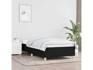 Lit adulte, lit simple, cadre de lit sans matelas noir 100x200cm tissu cf15138