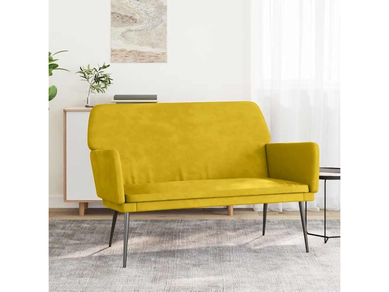  Banc chambre, banc de lit jaune 108x79x79 cm velours shl19334  - Conforama B