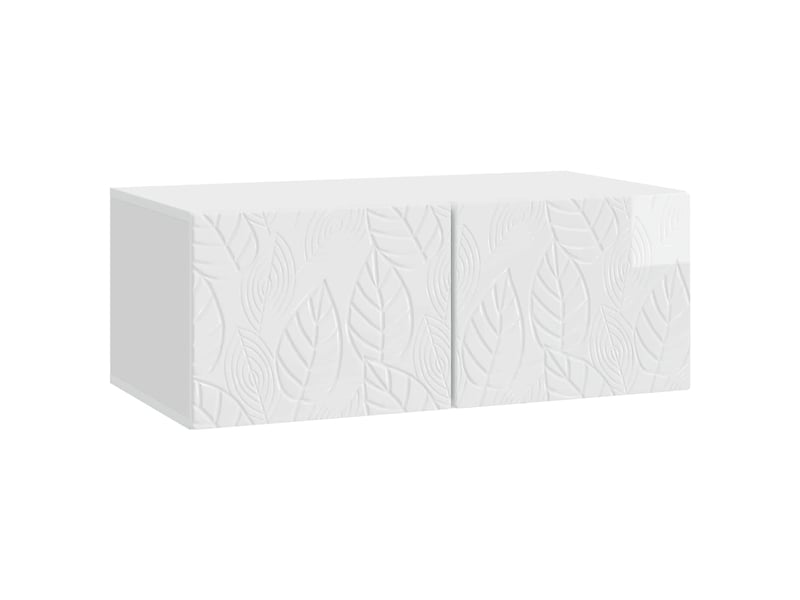  Meuble tv - banc tv - meuble de rangement mural 78,5 x 41 x 30 cm blanc brillant  - Conforama A