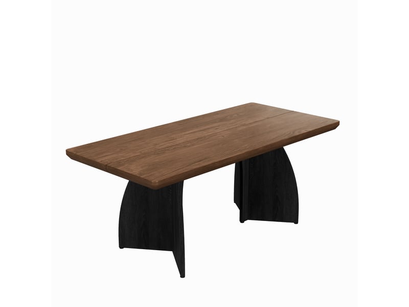  Table à manger moderne noyer 160x80 cm, 4-6 personnes, plateau 4 cm, résistante à l’eau et aux rayures  - Conforama D