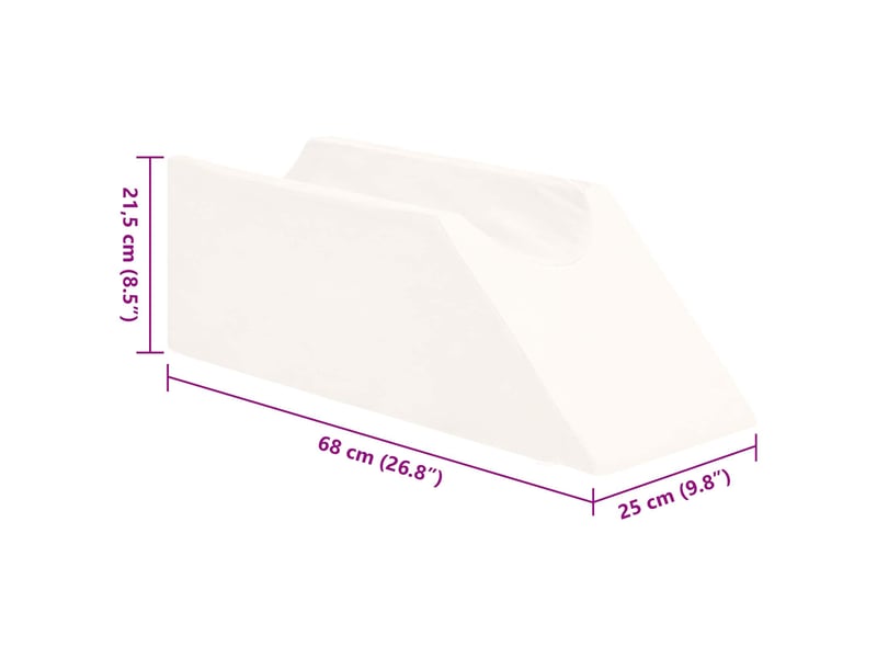  Coussin pour les jambes, oreiller 68 x 25 x 21,5 cm ferme mousse pu blanc cf56583  - Conforama E