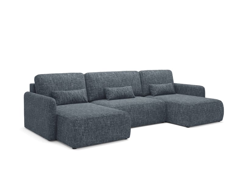  Canapé d'angle convertible livello u gris anthracite  - Conforama D