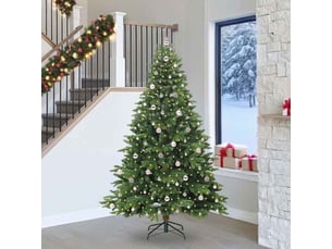 Sapin de noël artificiel, arbre de noël avec 300 led vert 240 cm pe et pvc shl6547
