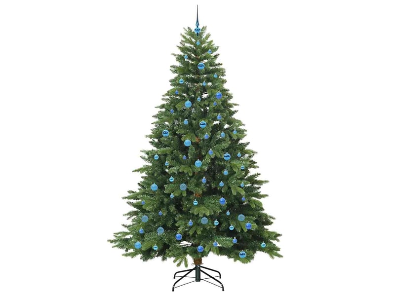  Sapin de noël artificiel, arbre de noël avec 300 led vert 240 cm pe et pvc shl7609  - Conforama D