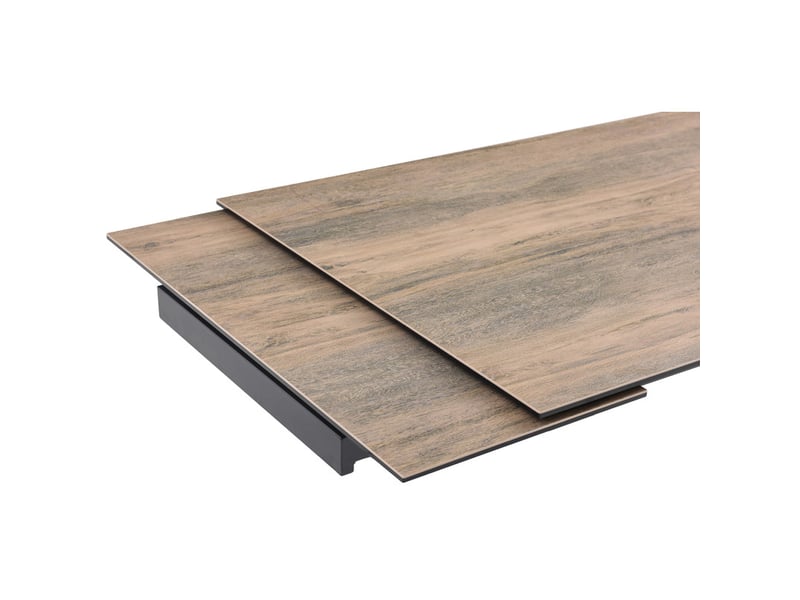 Table extensible 180 à 260 cm céramique effet bois pied entrecroisé - texas 11 - Conforama C