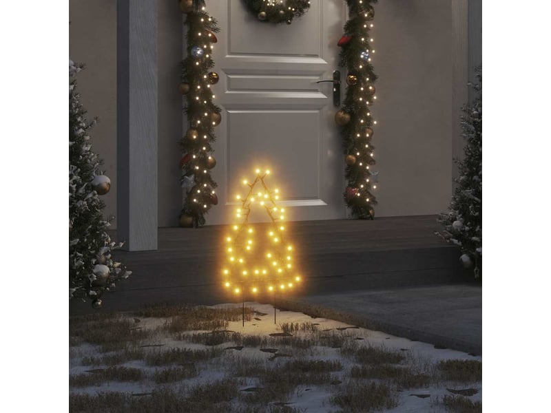  Décoration lumineuse arbre de noël piquets 3 pcs 50 led 30 cm  - Conforama B