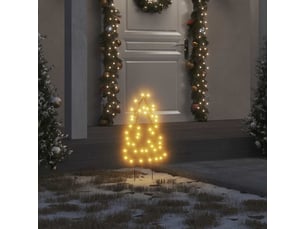 Décoration lumineuse arbre de noël piquets 3 pcs 50 led 30 cm