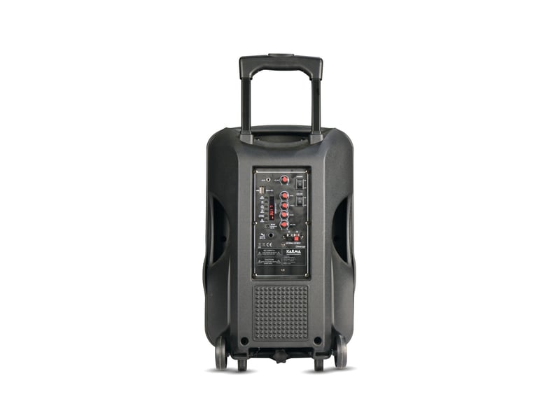 Enceinte amplifiée 600w pmpo karma deep-12 avec microphone sans fil vhf usb bluetooth tws, enregistrement, boomer led rvb - Conforama C