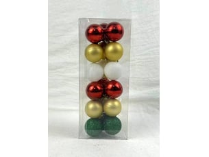 Lot de 18 boules de noël delice en plastique d. 30 mm