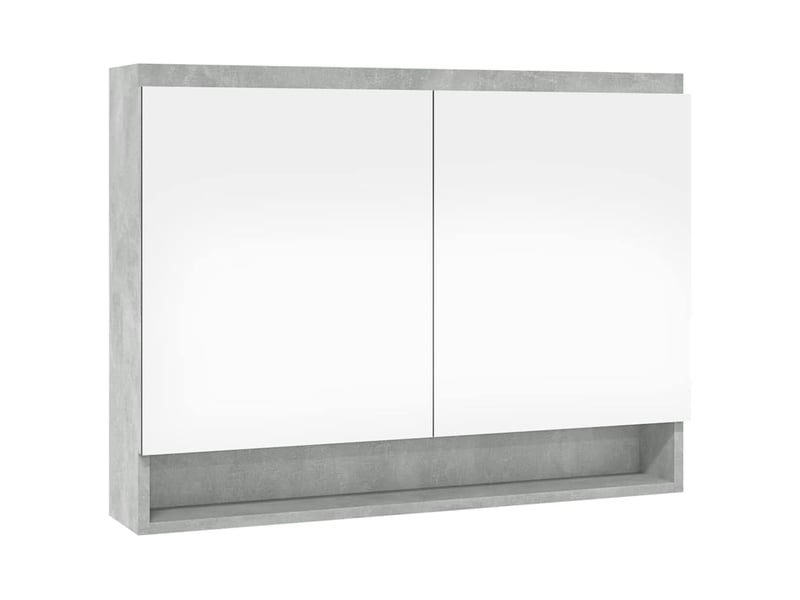  Armoire à miroir de salle de bain 80x15x60 cm mdf gris béton  - Conforama D