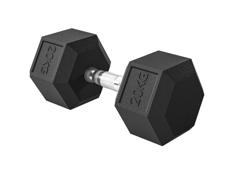  Haltère 20 kg hexagonal en métal noir  - Conforama A
