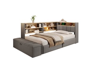Lit banquette 90x200 cm <strong>MODERNLUXE</strong>  <strong></strong> coloris gris