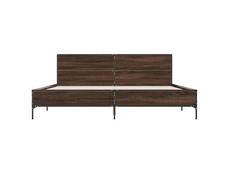  Lit double- lit adulte -  cadre de lit sans matelas chêne marron 200x200 cm  - Conforama C