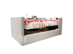 Lit banquette 90x190 cm <strong>SAPGAKS</strong> <strong></strong> coloris gris