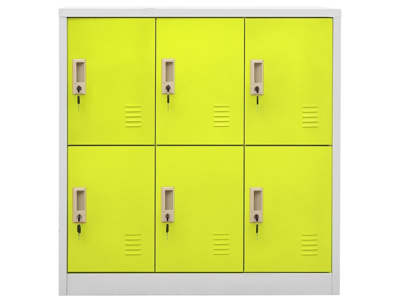  Armoire à casier, rangement de bureau gris clair et vert 90x45x92,5 cm acier shl2223  - Conforama A