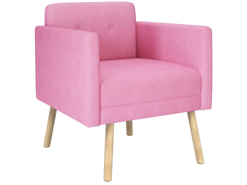  Vidaxl fauteuil d'appoint rose tissu  - Conforama A