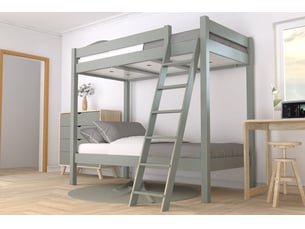 Lit 2 places 80x200 cm ABC MEUBLES SUPABCIN82-G coloris gris